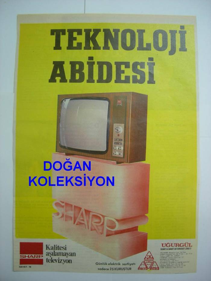 D&K-ESKİ SİYAH-BEYAZ SHARP TELEVİZYON REKLAMI. 1
