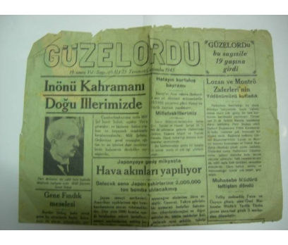D&K-GÜZELORDU GAZETESİ. 25 TEMMUZ 1945 ÇARŞAMBA