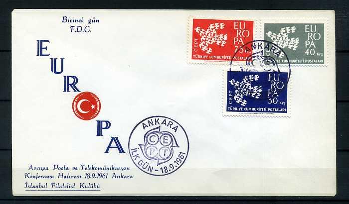 CUMH.FDC  1961 EUROPA CEPT İSTANBUL F. KULÜBÜ 1