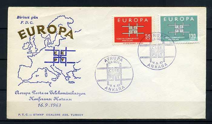 CUMH.FDC  1963 EUROPA CEPT  STAMP DEALERS 1