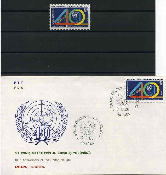 CUMH.SERİ + FDC 1985 BM 40.YILI SÜPER 1