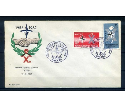 CUMH.FDC  1962 NATO'DA 10.YIL SÜPER 1 2x