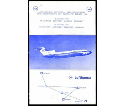 LUFTHANSA İLK UÇUŞ FDC 1967 AEROFILA 67 KART SÜPER 2 2x