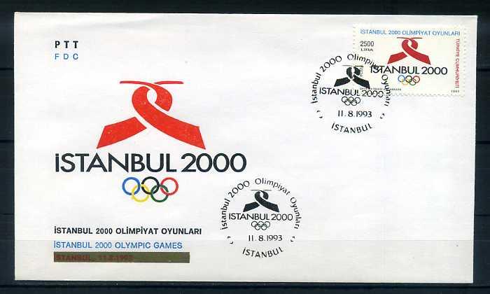 CUMH.FDC 1993 İSTANBUL 2000 OLİMPİYAT  SÜPER 1