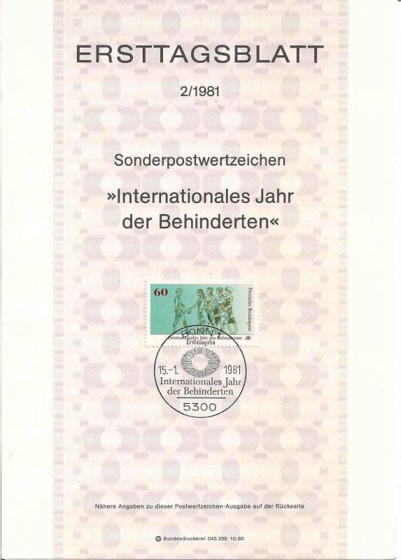 Almanya ETB 02 - 1981 Engelliler Yılı 1