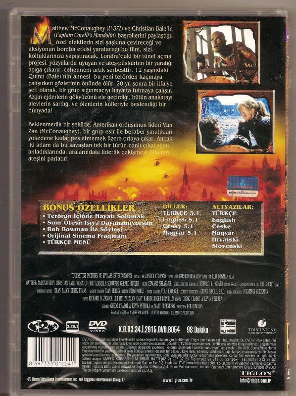 Reign Of Fire Ateş Krallığı DVD Film 2