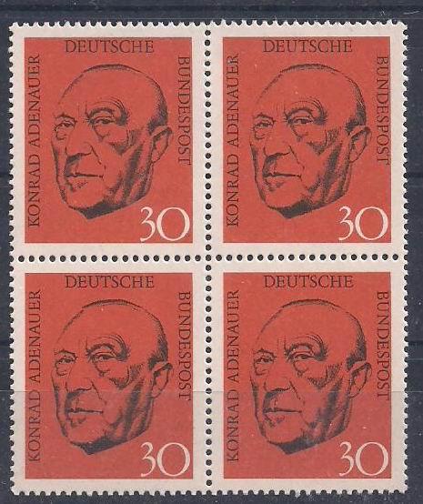 1968 Almanya Konrad Adenauer DBL Damgasız** 1