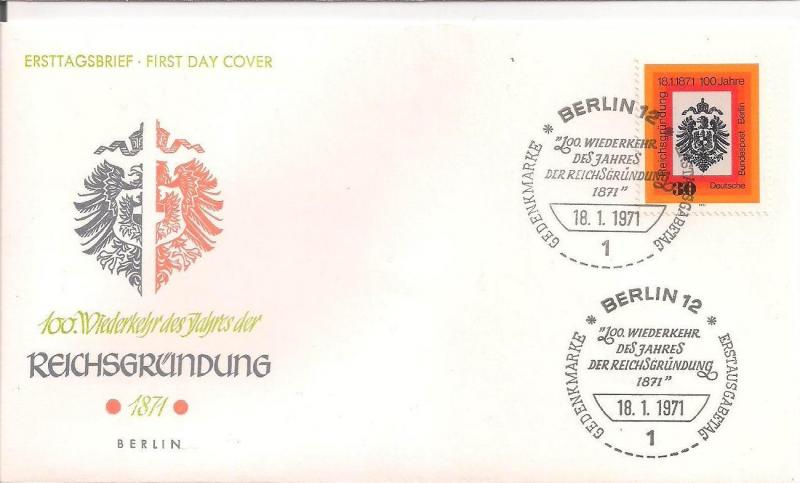 1971 Almanya Reichsgründung FDC 1