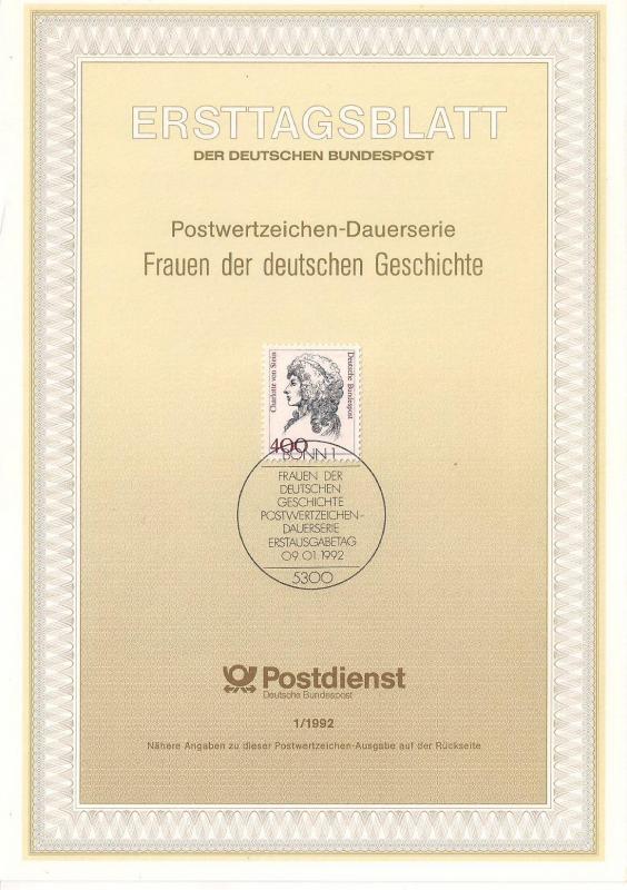 Almanya ETB 01-1992 Frauen der Geschichte Charlott 1