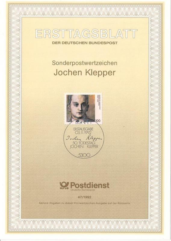 Almanya ETB 47-1992 Jochen Klepper, yazar 1