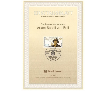 Almanya ETB 15-1992 Adam Schall von Bell 1 2x