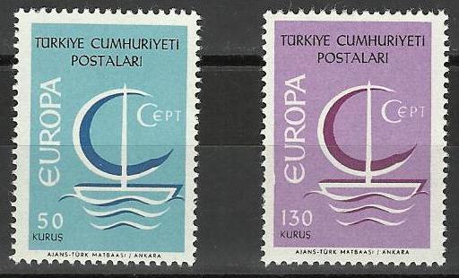 1966 DAMGASIZ AVRUPA CEPT SERİSİ 1