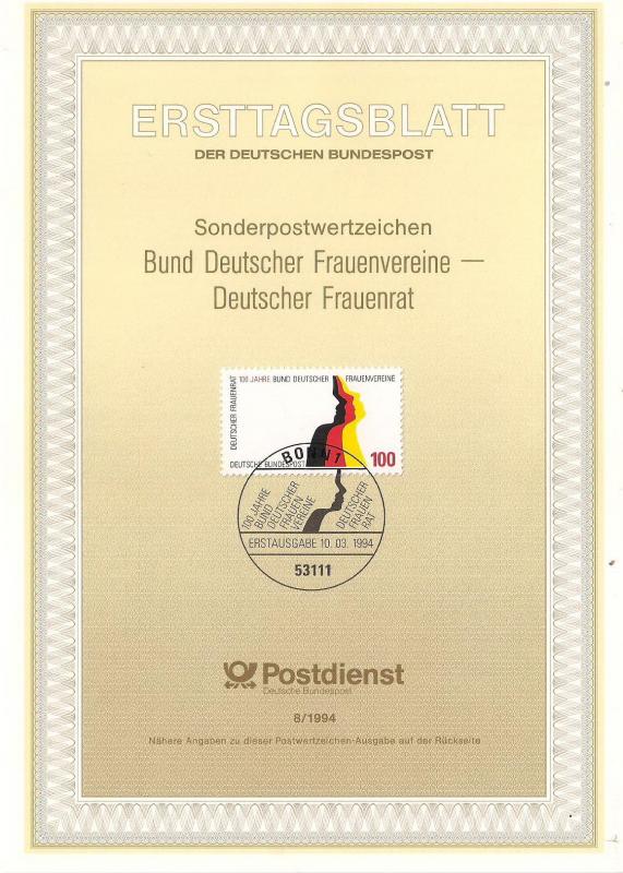 Almanya ETB 08-1994 Bund Deutcher Kadın Dernekleri 1