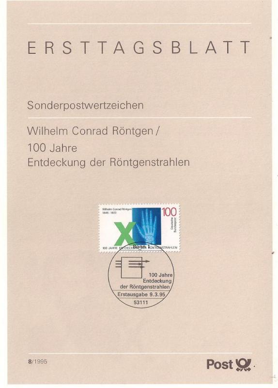 Almanya ETB 08-1995 X-ışınlarının Keşfi 100.yıl 1