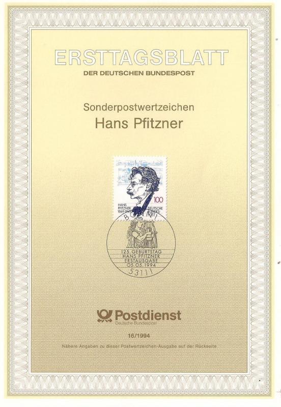 Almanya ETB 16-1994 Hans Pfitzner 1