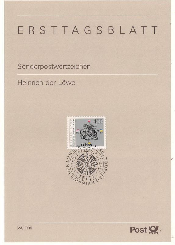 Almanya ETB 23-1995 Heinrich der Löwe 1