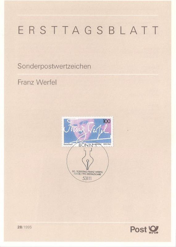 Almanya ETB 28-1995 Franz Werfel 1