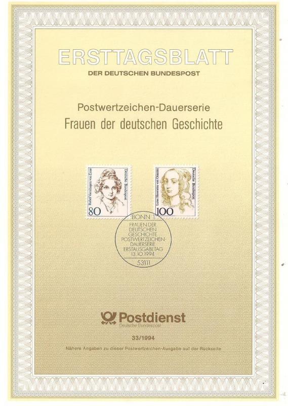 Almanya ETB 33-1994 Almanya Ünlü Kadınlar 1