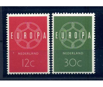 HOLLANDA ** 1959 EUROPA CEPT TAM SERİ  SÜPER 1 2x