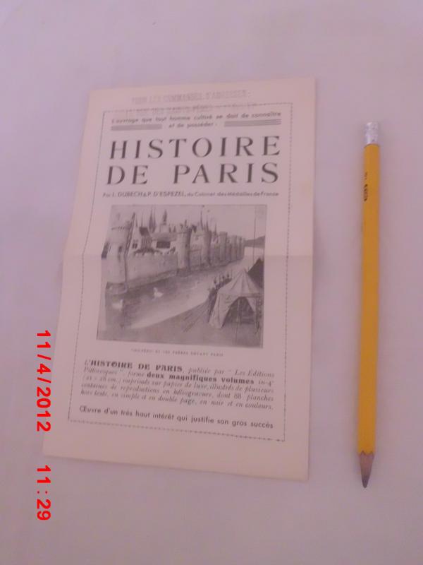HISTOIRE DE PARIS  / ANSİKLOPEDİ TANITIM BROŞÜRÜ 1