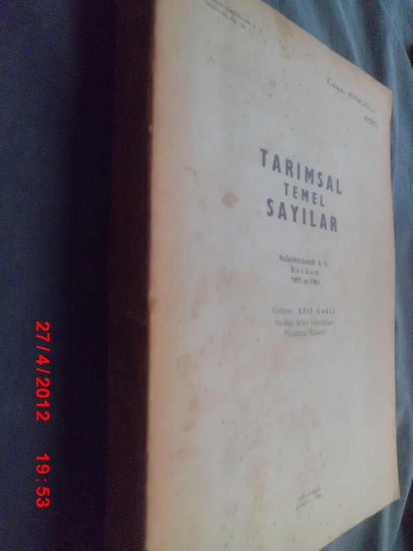 TARIMSAL TEMEL SAYILAR /RUHR-STICKSTOFF A.G.1966 1