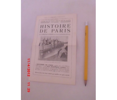 HISTOIRE DE PARIS  / ANSİKLOPEDİ TANITIM BROŞÜRÜ