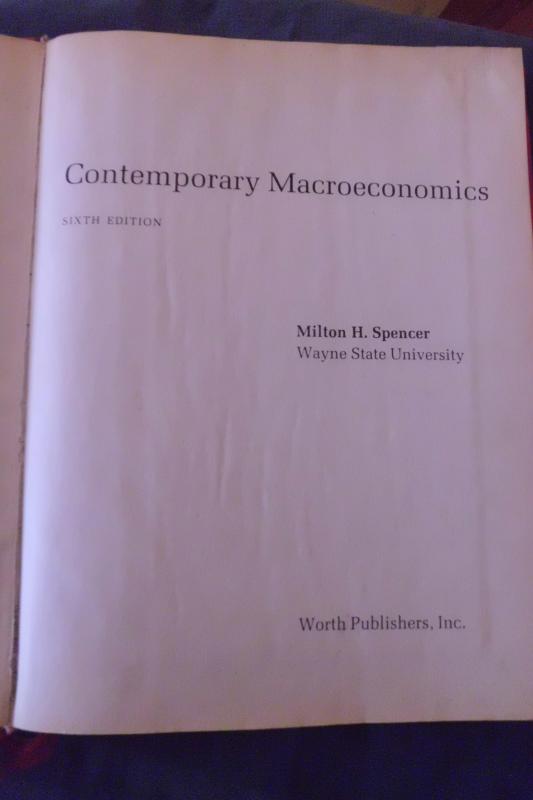 CONTEMPORARY MACROECONOMICS 1986 (SIX EDITION) 2