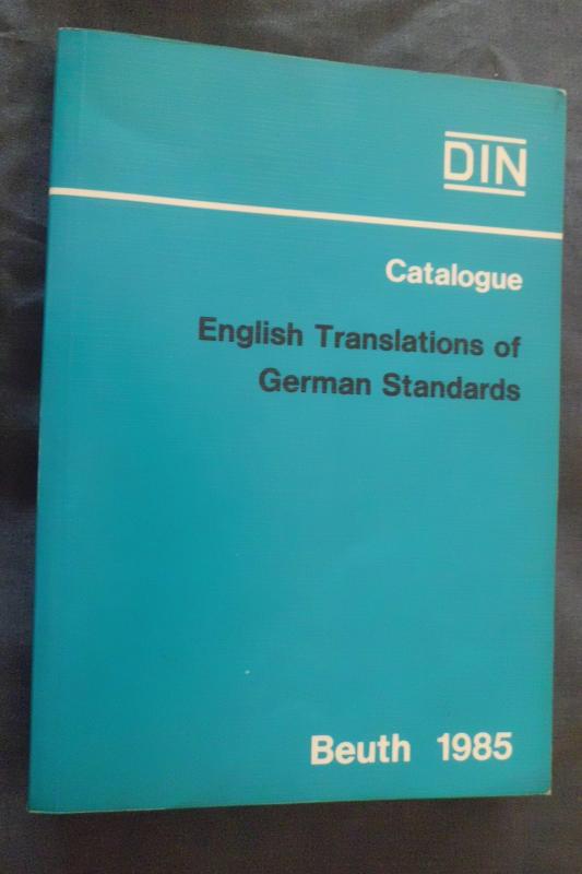 DIN / ENGLISH TRANS. OF GERMAN STANDARDS 1985 1