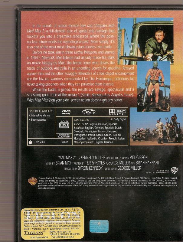 MAD MAX 2 The Road Warrior MEL GIBSON DVD 2