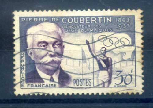 FRANSA DAMGALI 1956 PIERRE DE COUBERTIN  TAM SERİ 1
