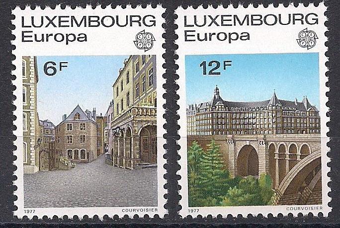 1977 Luksemburg Europa Cept Manzaralar Damgasız** 1
