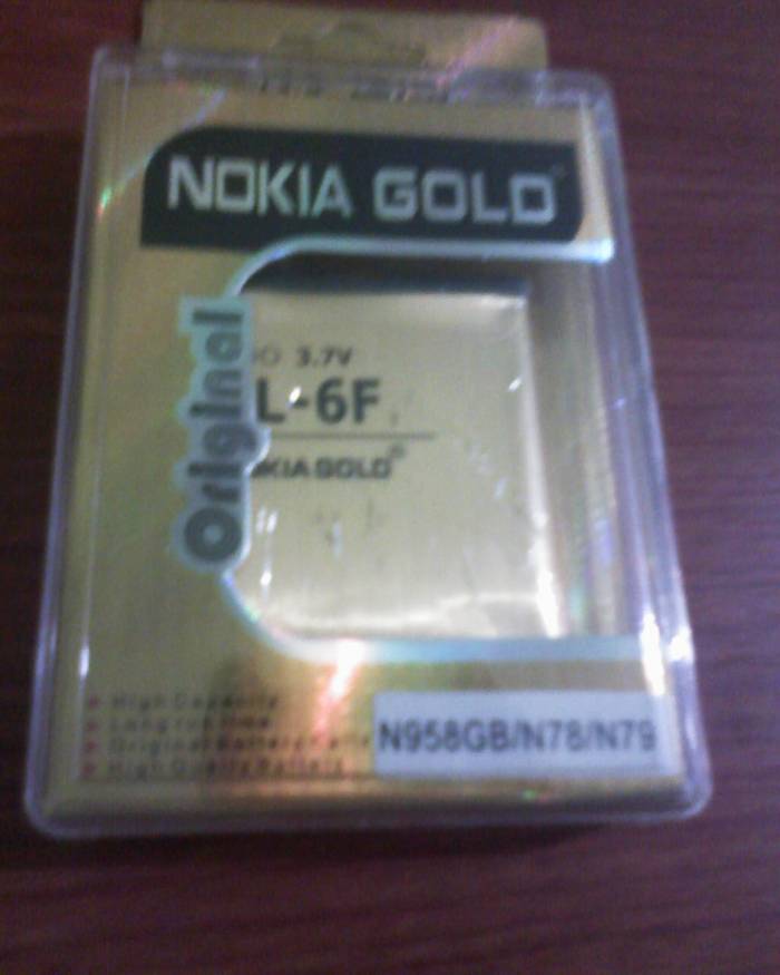 NOKİA BL-6F ORJ. GOLD BATARYA+EN GÜÇLÜ.N95 8GB,N78 1