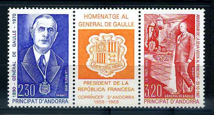FR. ANDORRA ** 1990 C.DE GAULLE 100.D.YIL TAM S. 1