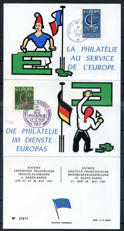FRANSA-ALM-ÖD 1967 EUROPA YAN TEMA SÜPER (SB-0913) 1