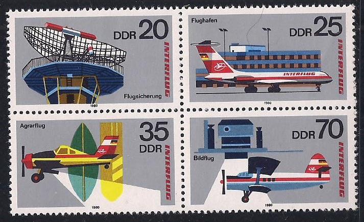 1980 DDR Havacılık Damgasız ** 1