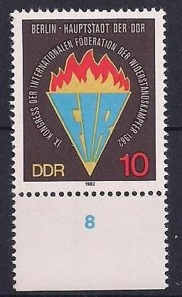 1982 DDR Fır Kongresi Damgasız ** 1