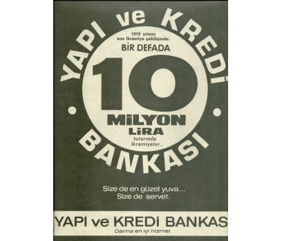 D&K-ESKİ YAPI VE KREDİ BANKASI REKLAMI. 1 2x