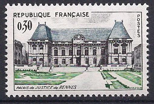1962 Fransa Rennes Justice Sarayı Damgasız** 1
