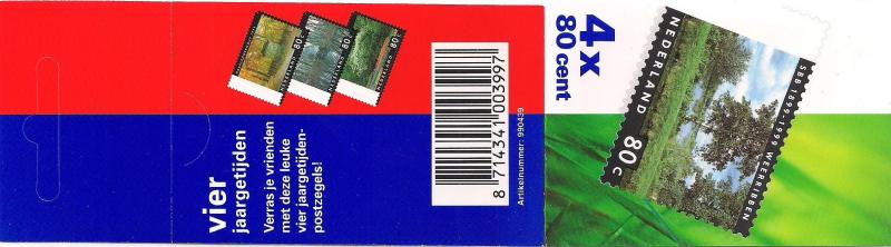1999 Hollanda Pb53B Yaz Karne (Booklet) 2
