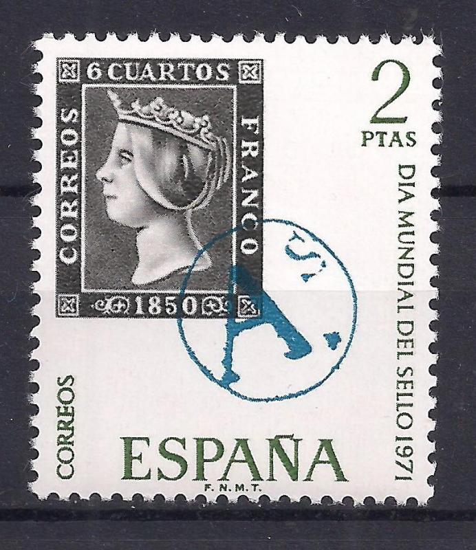 1971 İspanya Dünya Pul Günü Damgasız ** 1