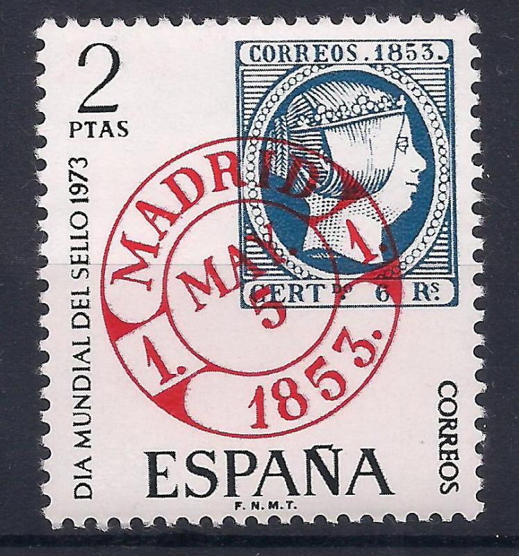 1973 İspanya Dünya Pul Günü Damgasız ** 1