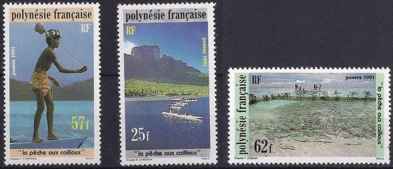 1991 Fransız Polinezyası Taşla Balıkçı Damgasız** 1