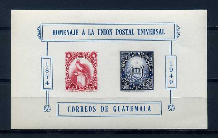 GUATEMALA ** 1951 UPU BLOK ( K-0114 ) 1