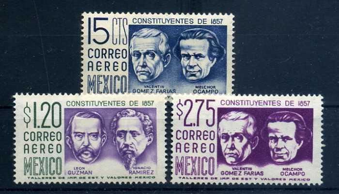 MEKSİKA * 1956 ÜNLÜLER 3 VALÖR SÜPER (K-0214 ) 1