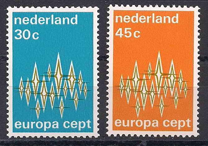 1972 Hollanda Europa Cept Damgasız** 1
