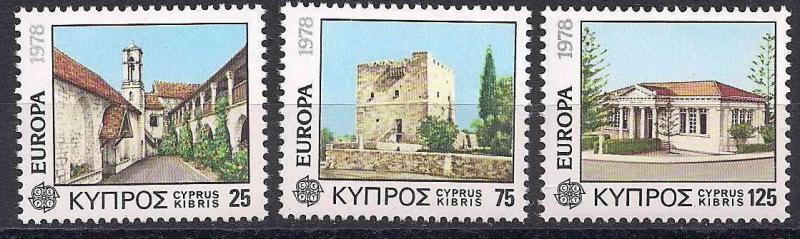 1978 Kıbrıs Rum Europa Cept Mimari Damgasız** 1