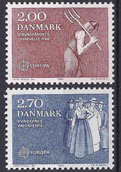 1982 Danimarka Europa Cept Damgasız** 1
