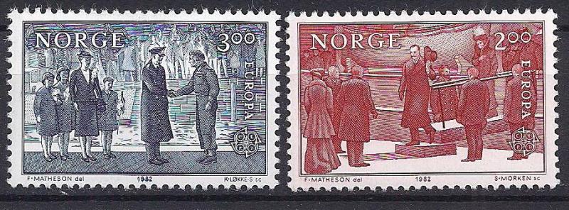 1982 Norveç Europa Cept Tarih Damgasız** 1