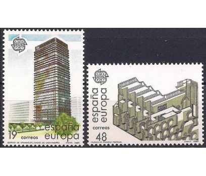 1987 İspanya Europa Cept Modern Mimari Damgasız**
