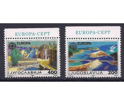 1987 Yugoslavya Europa Cept Mimari Damgasız**